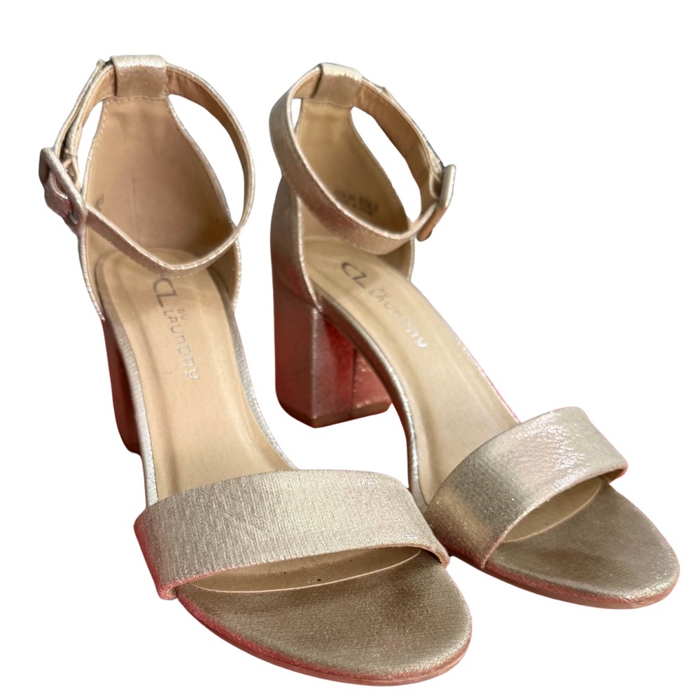 CL by Laundry‎ Metallic Ankle Strap Heels